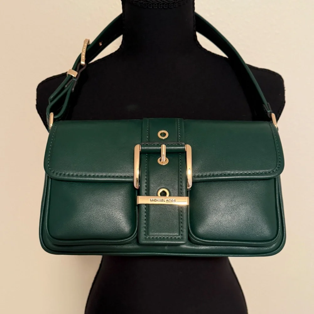 Michael Kors Colby Medium Shoulder Bag in Bosco (Green) - Picture 2 of 11